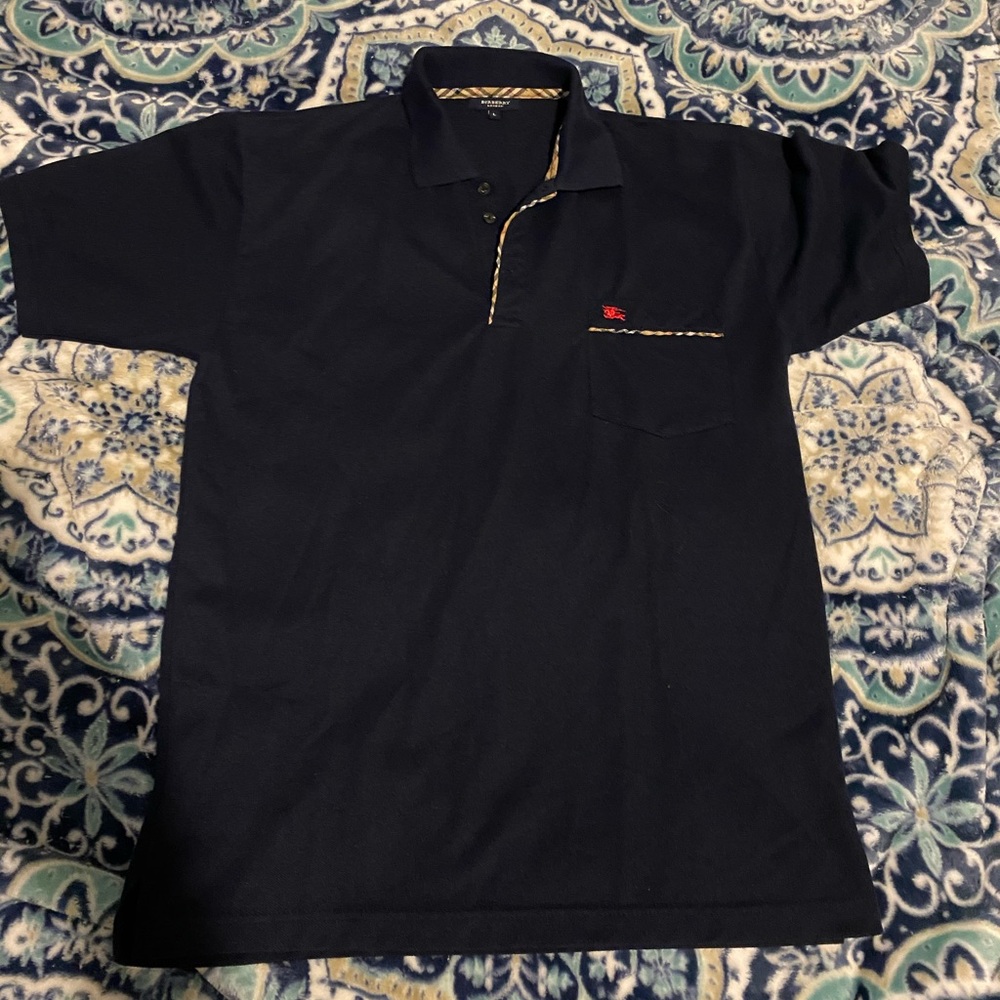 Authentic Burberry Navy Polo - image 1